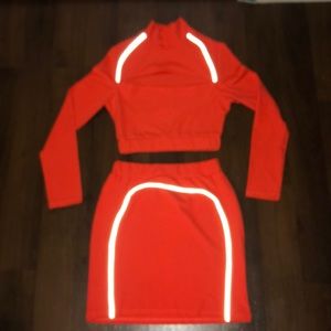 2 Piece Neon Orange Outfit